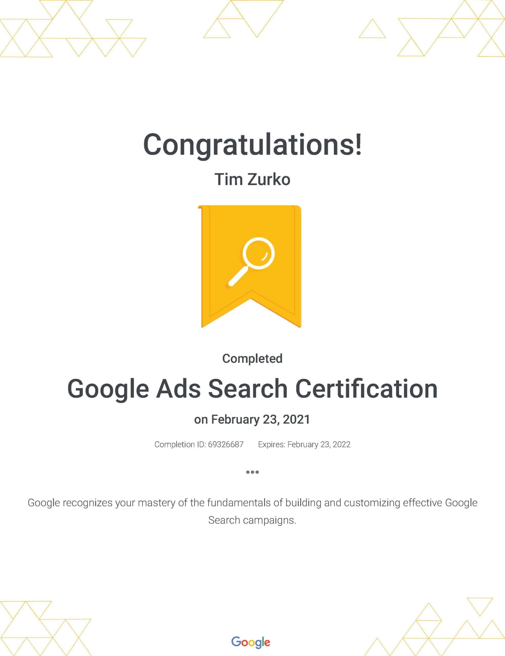 Google Adwords Certified